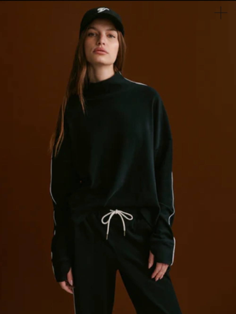 Varley Rona High-Neck Active Sweat-Black/Snow White